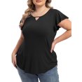 thumbnail image 5 of QINCAO Plus Size Tops for Women Summer Ruffle Short Sleeve Womens Blouses Tunic Loose T Shirts,4XL(28), 5 of 7