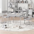 thumbnail image 4 of Goldensoil 3 Piece Folding Table and Chair Set, with PU Cushion, Gray, 4 of 7