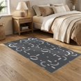 thumbnail image 2 of ODIKA 5'x7' Cream Charcoal Geometric Washable Area Rug Modern Abstract Circles and Lines Design Non-Slip, Low Pile, Stain Resistant for Guest Room, Lounge, Apartment, 2 of 4