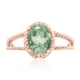 thumbnail image 2 of AoneJewelry 1.25 Carat Green Amethyst Oval Shape Ring In 10K Solid Rose, White & Yellow Gold, 2 of 5