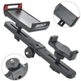 thumbnail image 2 of Mosiee Universal Microphone Stand Double Cell Phone Holder Tablet Clamp 1/4In Adapter For Selfie Bracket Live Online Video, 2 of 9
