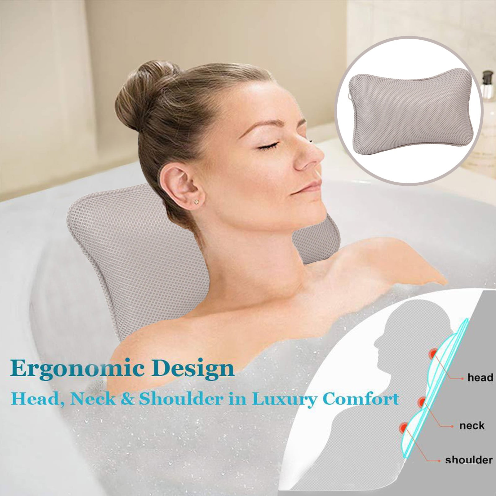 Aligament 2022 Bathroom Pillows 3D Mesh Bath Pillows SPA Pillows