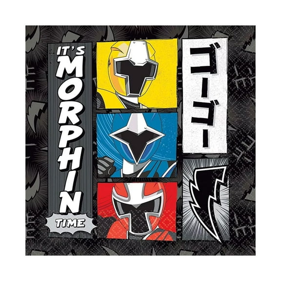 amscan 501723 "Power Rangers Ninja Steel Beverage Napkins, 16 pcs, Multicolor, Standard