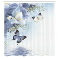 thumbnail image 3 of Ambesonne Floral Shower Curtain, Wild Flowers and Butterflies, 69"Wx70"L, Blue Grey, 3 of 3