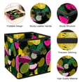 thumbnail image 4 of RATGDN Collapsible Fabric Cube Storage Bin with Double Handles for Living Room Bedroom Office Black - Collection of Tropical Fruits, 4 of 7