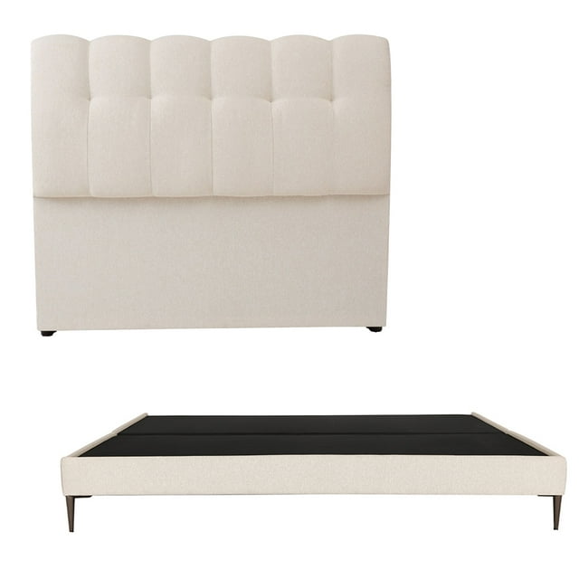 Cabecera King Size Nube + Base Cama Slim Beige
