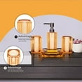 thumbnail image 7 of 4 Pieces Amber Acrylic Bathroom Accessory Set,Hand Sanitizer Bottle Soap Dish Toothbrush Holder Mouthwash Cup,Premium Lotion Dispenser Set,Travel Gifts for Family By HXRH, 7 of 7