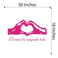 thumbnail image 4 of Spanish Wall Decals for Family Living Room - El amor lo conquista todo Power Of Love Quote in Spanish Home Wall Sticker - Size: 30 In x 18 In, 4 of 5