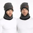 thumbnail image 4 of FZ FANTASTIC ZONE Men Women Winter Beanie Hat Scarf Set Warm Knit Hat Thick Fleece Lined Winter Cap Neck Warmer,Coffee, 4 of 9