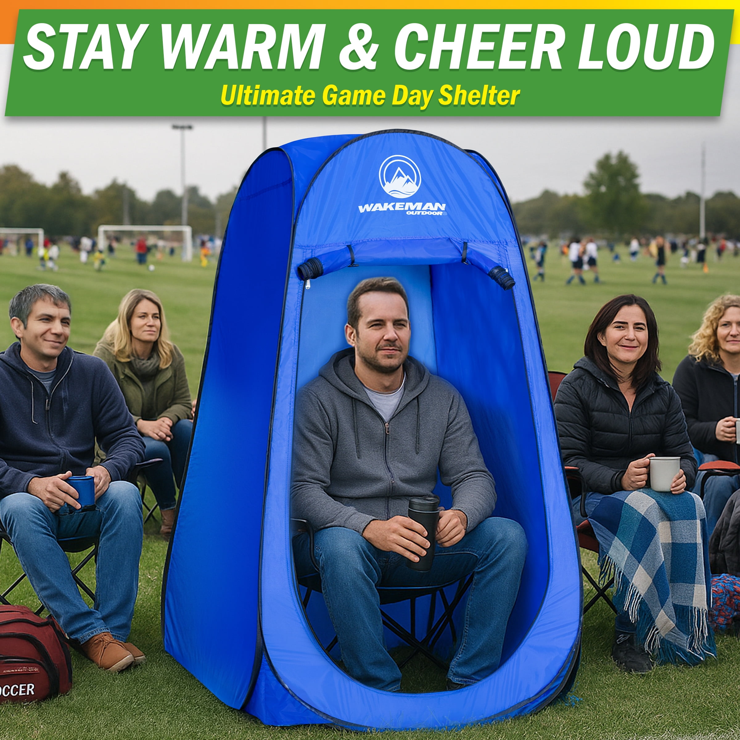 Wakeman Kid Size Pop Up Changing Tent, 3x3x5.2ft Mini Portable Toilet Stall or Dressing Room, Blue