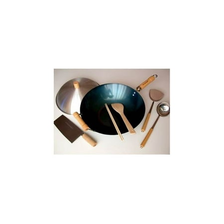 Pre-Seasoned 14 in. Flat Bottom Wok Set (Best Flat Bottom Wok)