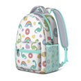 thumbnail image 4 of Cute Baby Dinosaur and Floral Print Backpack – Watercolor Dino Pattern Schoolbag with Abstract Nature Background, 4 of 6