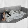 thumbnail image 6 of Enjoy the Little Things Soft Flannel Fleece Throw Blanket, Typographic Monochrome Words of Wisdom Philosophy, Cozy Plush for Indoor and Outdoor Use, 50" x 60", Black and White, by Ambesonne, 6 of 6