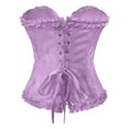 thumbnail image 5 of VISALY Corset Tops Women's Overbust Bustier Corset Boby Shapers Flower Printed Bouquet Waist Tight Body Shaping Beauty Underwear Purple L, 5 of 6