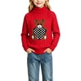 thumbnail image 4 of Mifsaly Toddler Boys Girls Turtleneck Sweater Kids Long Sleeve Chunky Knit Warm Pullover Sweaters, 4 of 7