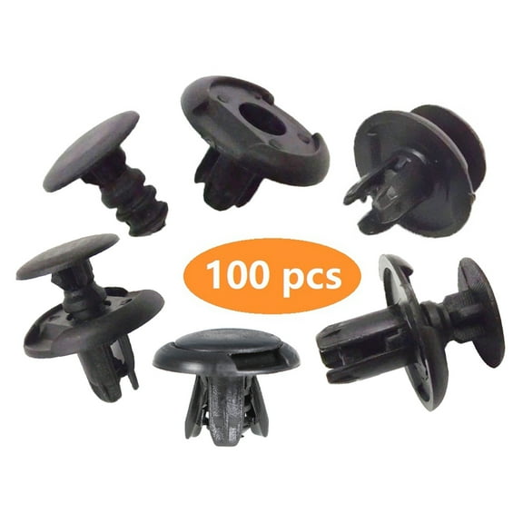 Nylon Clips Push Type Rivet Retainer Fastener Bumper Pin for 8mm 0.31in Holes (100pcs)