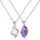 thumbnail image 1 of 2 Pcs Quartz Stone Pendant Necklaces Metal Wire Wrapped Crystal Pendants with Chains Jewelry Gifts for Women, 1 of 2