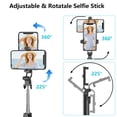 thumbnail image 5 of Selfie Stick for Phone, Extendable Travel Tripod with Wireless Remote for Selfies, Video Recording, Compatible with All Cell Phones, Black, 5 of 9