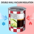 thumbnail image 2 of 12oz Coffee Tumblers Red and White Checkered Pattern Stainless Steel Vacuum Insulated Travel Tumbler Coffee Cups Mug with Lid and Straw with Cleaning Brush for Cold & Hot Drinks, 2 of 5