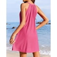 thumbnail image 2 of Women's Eyelet Swimsuit Cover Up Pleated Front Halter Dress Sleeveless Summer Beach Cover Up Shermie, 2 of 3