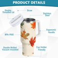 thumbnail image 2 of Yayeee 40oz Stainless Steel Tumbler with Straw and Handle Double-Wall Insulated Travel Water Bottle, Orange Autumn Leaves, 2 of 8