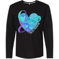 thumbnail image 3 of Inktastic Suicide Prevention Awareness Purple and Teal Heart Ribbon Long Sleeve T-Shirt, 3 of 5