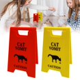 thumbnail image 2 of DJN Home & Garden Caution Cat Vomit Sign Humorous Double Printed Desk Warning Sign Humorous Double Printed Desk Warning Sign Funny For Cat Lovers(Red Or Yellow), 2 of 9