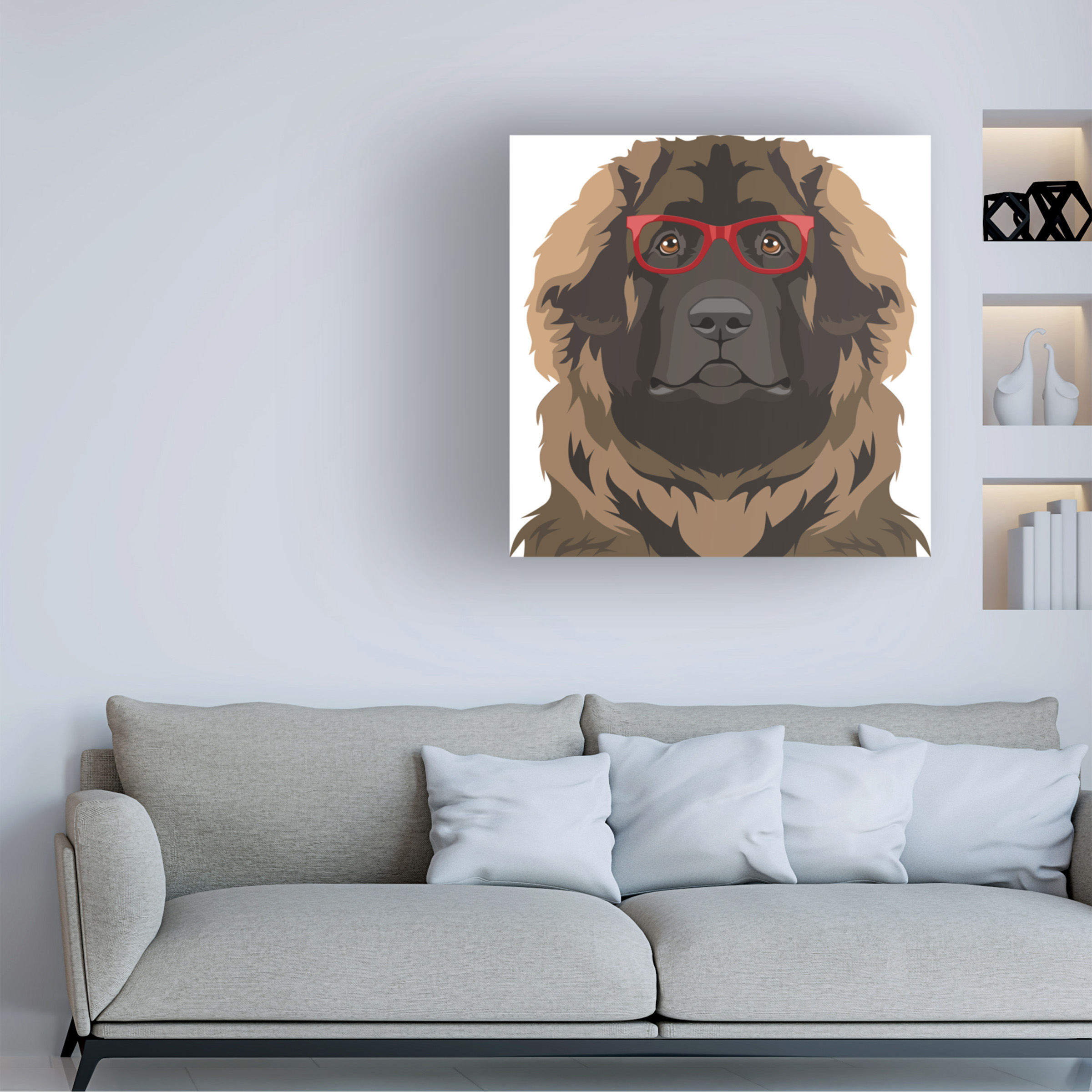 Furbaby Affiliates 'Leonberger Wearing Hipster Glasses' Canvas Art