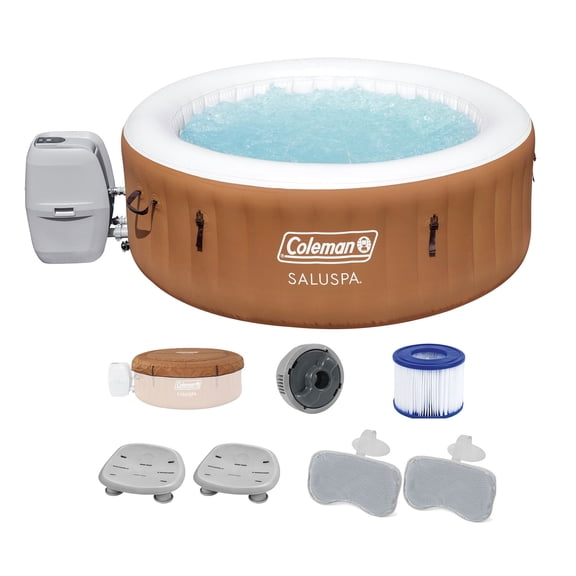 Coleman SaluSpa Ponderosa Hot Tub w/2 Seats & 2 Pillows w/ Pump #P08411