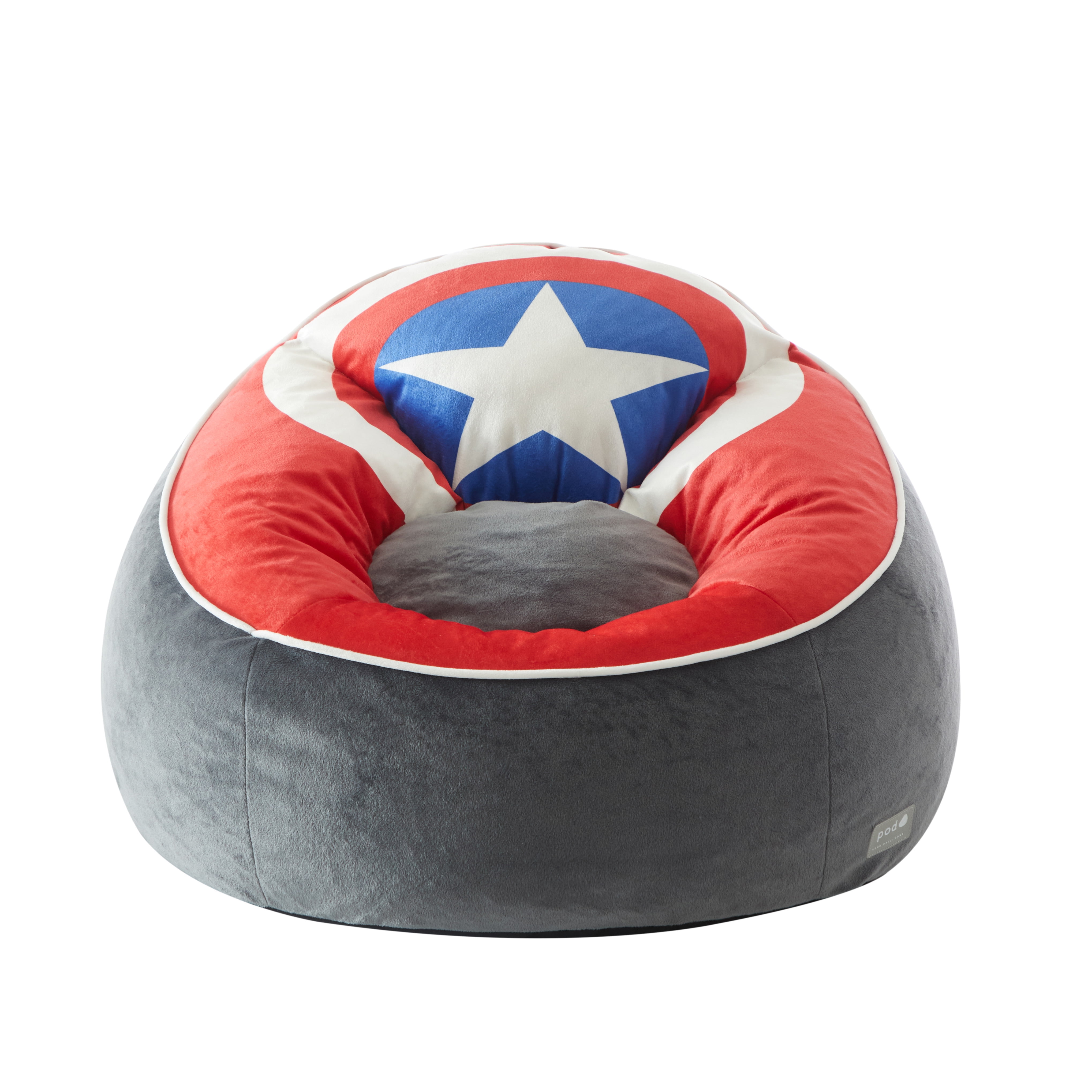 Marvel Avengers Captain America Plush Kids Bean Bag Chair, 24"Hx24"Hx25