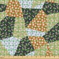 thumbnail image 2 of Ambesonne Spring Fabric by the Yard Upholstery, Flowers Colorful Geometric, 2 Yards, Pale Vermilion and Khaki, 2 of 5
