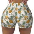 thumbnail image 2 of Fuzoiu Fruit Pineapples Print Women's Workout Shorts,Workout Biker Shorts Women,Exercise Fitness Shorts,Scrunch Short, Athletic Shorts for Gym Yoga Running Sport Active-Large, 2 of 8