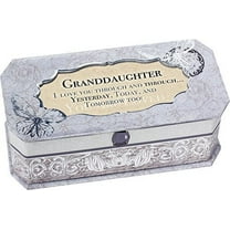 Granddaughter Petite Periwinkle Belle Papier Jewelry Music Box - Plays Song You are my Sunshine