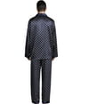 thumbnail image 4 of Elegant Mens Pajamas, Two Piece Set, Soft Satin Feel Sleepwear, 4 of 6