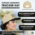 thumbnail image 4 of Funky Junque Corduroy Trucker Hat – Vintage Two-Tone Adjustable Snapback Baseball Cap - Marriage Material - Black/Beige, 4 of 6