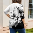 thumbnail image 6 of MLQIDK Plus Size Tops for Women 4x-5x Sexy 3/4 Sleeve Blouses Floral Graphic Tees V Neck Shirts Large Casual Tunics Blouses Black 2XL, 6 of 6