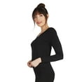 thumbnail image 4 of MeMoi Women's Soft Bamboo Blend Relaxed Long Sleeve Top - Womens - Female, XL, Black, 4 of 7