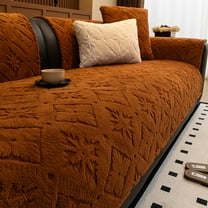 XmhyTop-A 1 Piece 70*70cm Brown Furry Couch Cover - Plush Sofa Slipcover, Non-slip Sectional Couch Cover, Pet Furniture Protector, Furry Fluffy Sofa Slipcovers