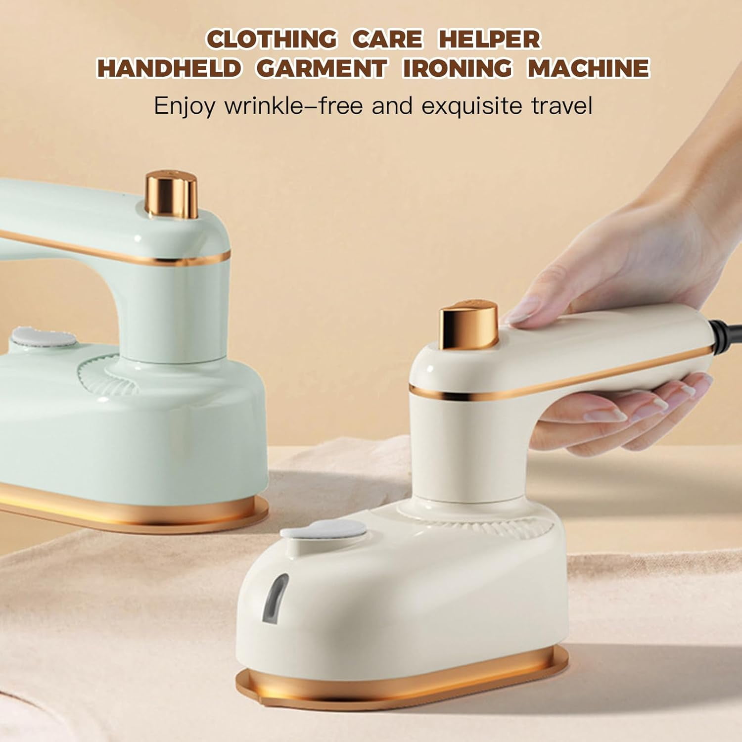 Mini Steam Iron, 2-in-1 Handheld Clothes Steamer & Iron, Portable Travel Steamer with Fast Heat-Up, Anti-Scalding Base, for Home, Dorm, Office Use