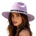 thumbnail image 3 of Timeless Fedora Hat for and Wide Brim Jazz Style with Ethnic Design Flat Unisex Fashion Headwear, 3 of 3