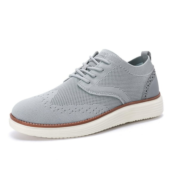 Men's Breathable On Casual Shoes Comfortable Flat Sole Sneakers For Daily Wear With Jeans Shorts Pants Spring Summer Fall 7.5 Grey