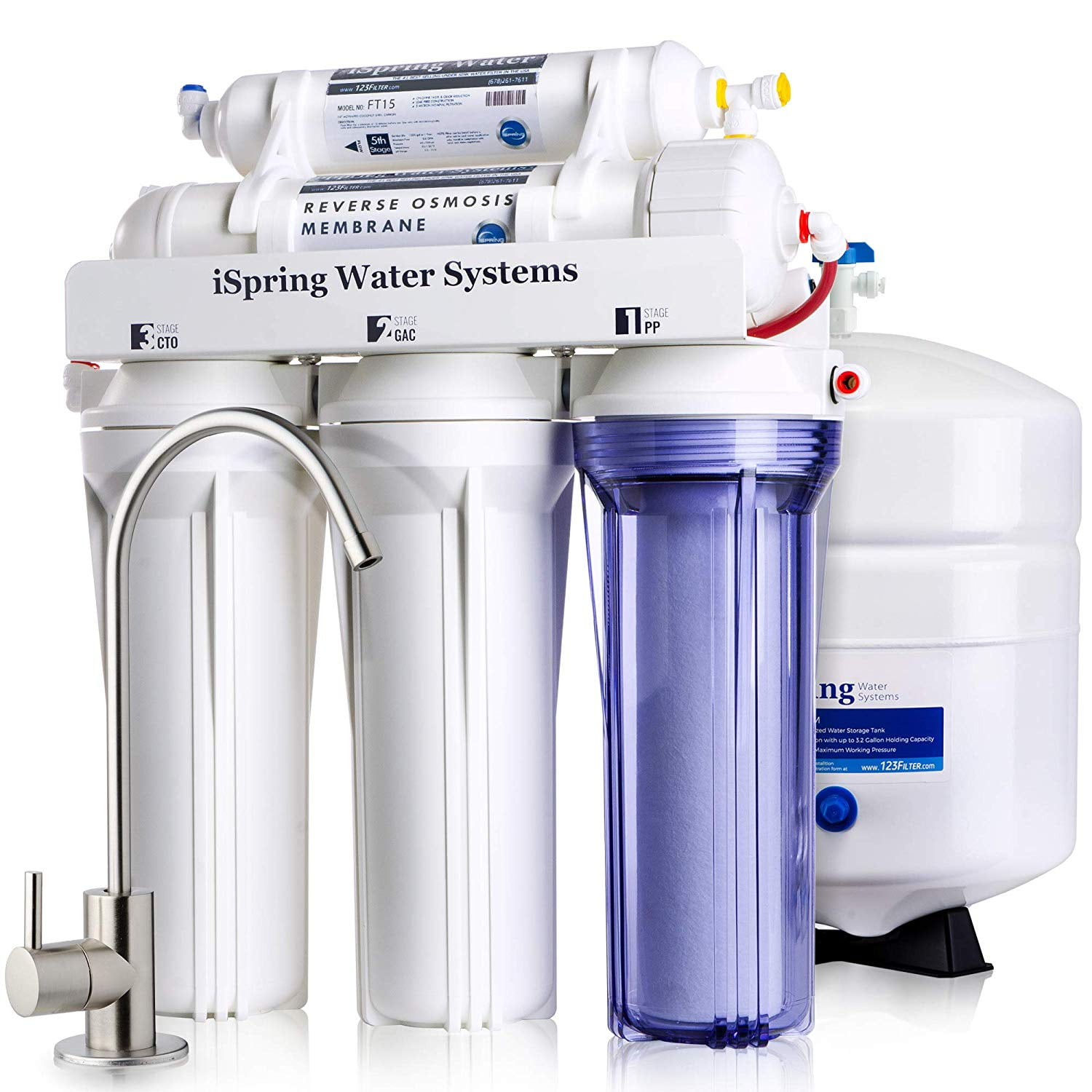 iSpring RCC7 Under Sink 5Stage Reverse Osmosis RO Drinking Filtration