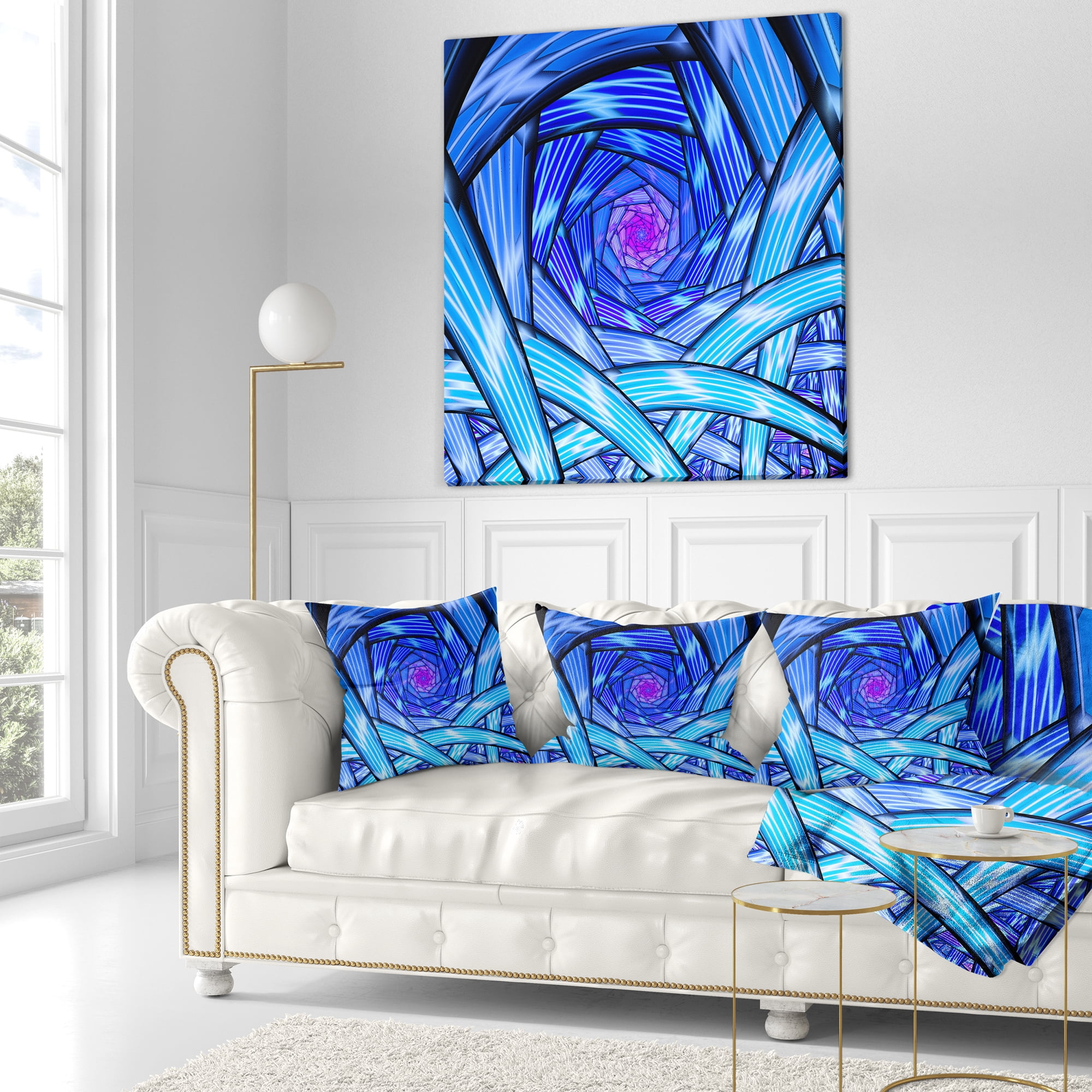 Designart Mysterious Psychedelic Fractal Pattern - Abstract Throw Pillow - 16x16