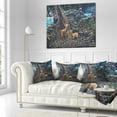 thumbnail image 3 of Designart Deer in Forest - Landscape Painting Throw Pillow - 18x18, 3 of 5