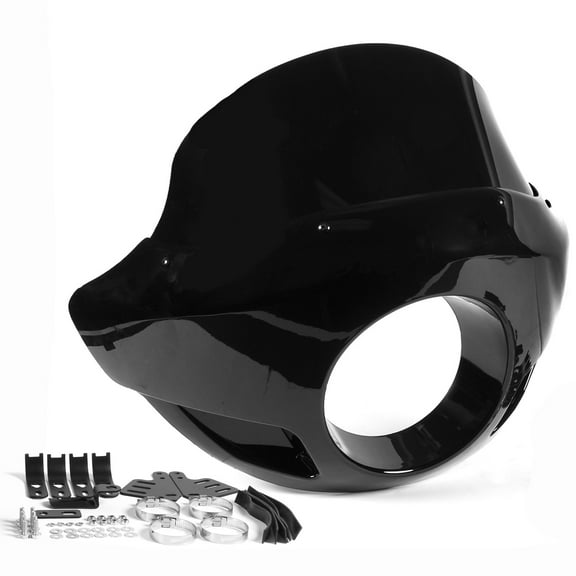Krator 16.5"H Universal Blackout Windshield Headlight Fairing Compatible with Harley Davidson SuperLow 1200T 2014-2017