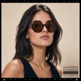 thumbnail image 3 of SA106 Vintage Style Oversized Round Retro Womens Sunglasses / Tortoise - Brown, 3 of 7