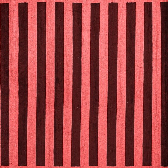 Ahgly Company Indoor Square Abstract Red Modern Area Rugs, 7' Square