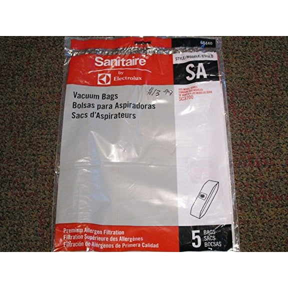 Sanitaire SA Premium Synthetic Vacuum Bags, 3.88-Quart, White, Pack Of 5 Bags