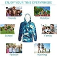 thumbnail image 5 of Lsque Abstract Blue Skull Patten Youth Hoodie Sweatshirt Pullover with Kangaroo Pocket Boys and Girls Hoodie Warm Hoodie for Kids-Small, 5 of 6