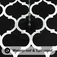 thumbnail image 3 of decorUhome Fitted Vinyl Tablecloth Round 36"-44" Diameter, Waterproof Wipeable PVC Table Cover, Moroccan, Black, For Indoor or Outdoor, 3 of 8